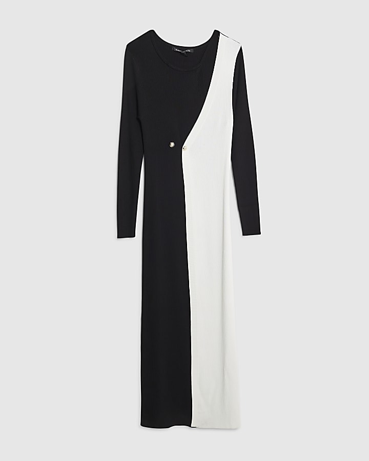 Black Monochrome Maxi Jumper Dress