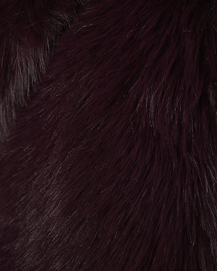 Red Faux Fur Collared Jacket