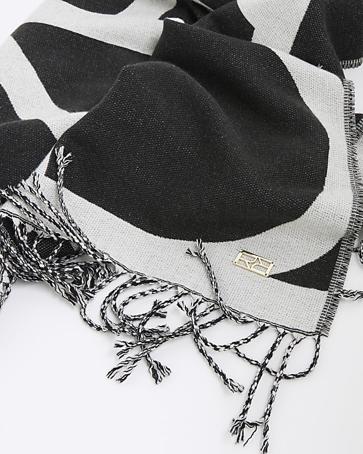 Grey Bold River Island Monogram Scarf