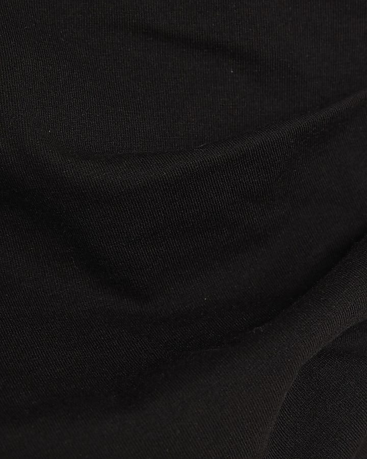 Black Sleeveless Cowl Neck Drape Tank Top