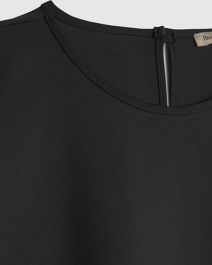 Black Long Sleeve Batwing Top