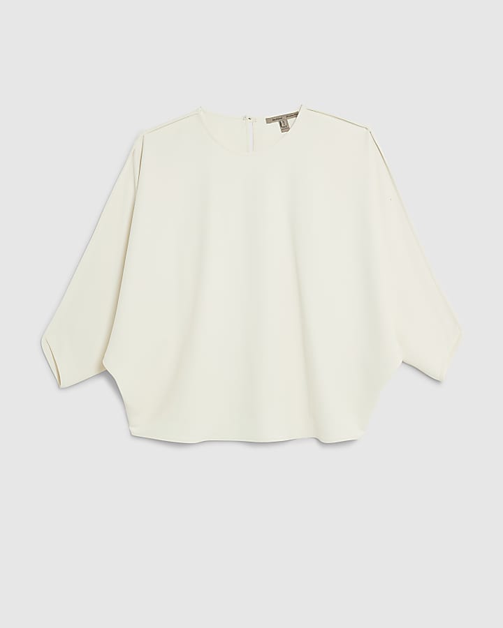 Cream Long Sleeve Batwing T-shirt
