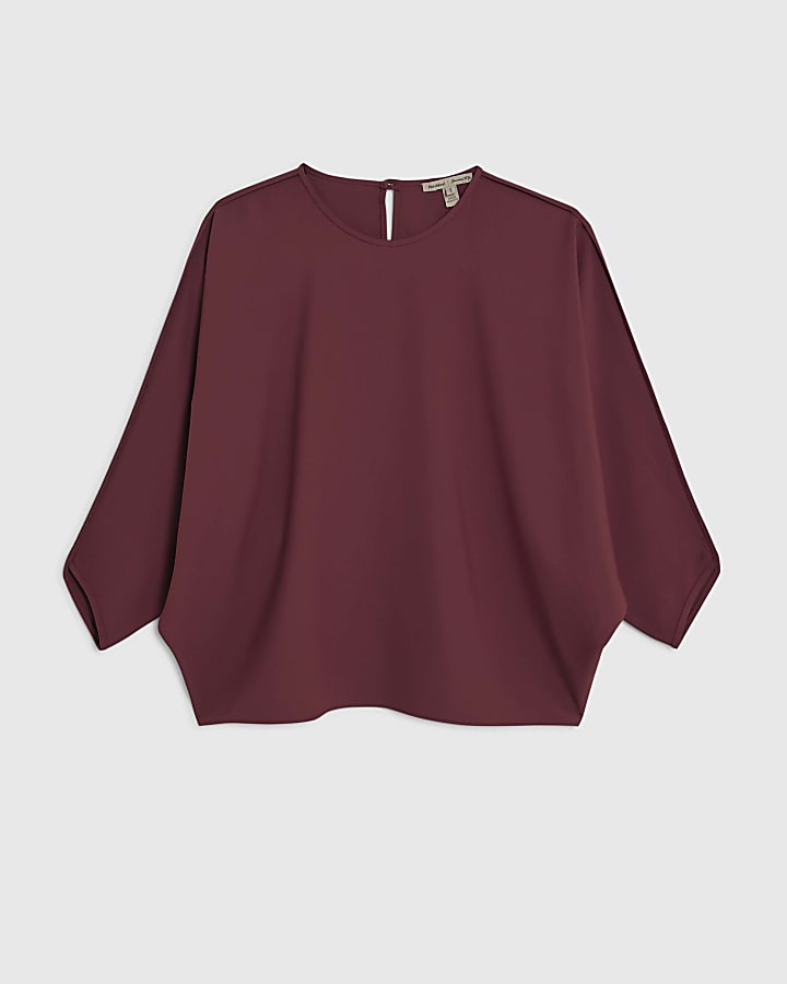 Pink Long Sleeve Batwing Top