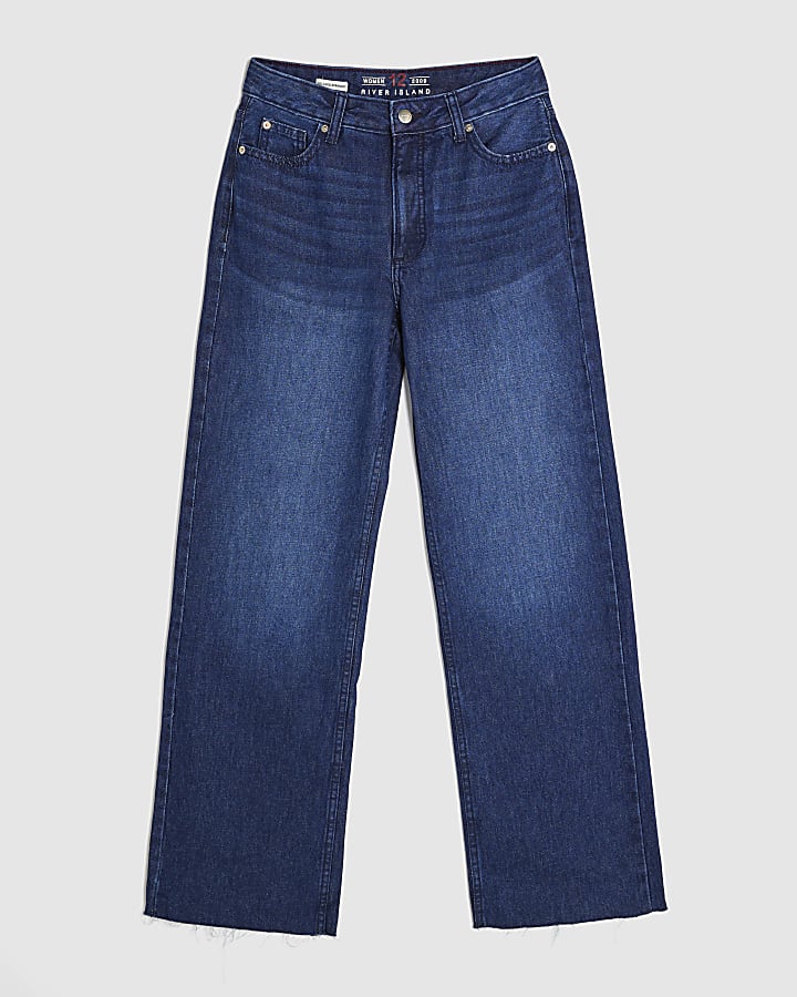 Blue Relaxed Straight Leg Jeans