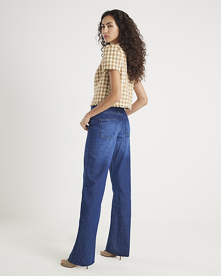 Blue Relaxed Straight Leg Jeans