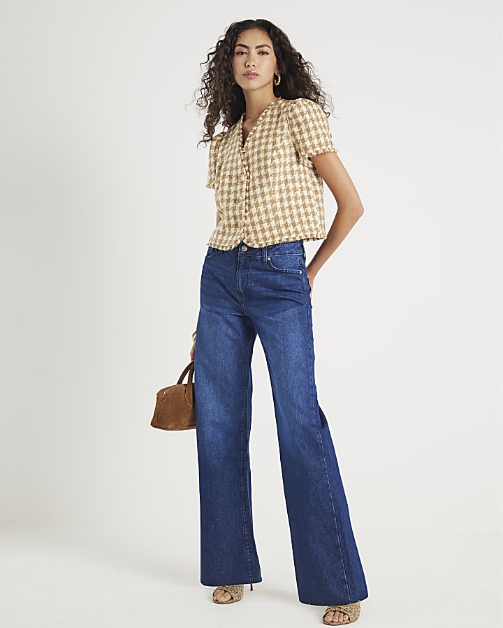 Blue Relaxed Straight Leg Jeans