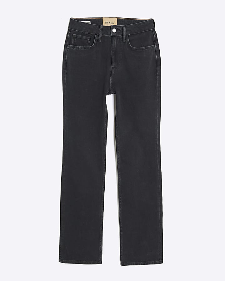 Black Stretch Straight Leg Jeans