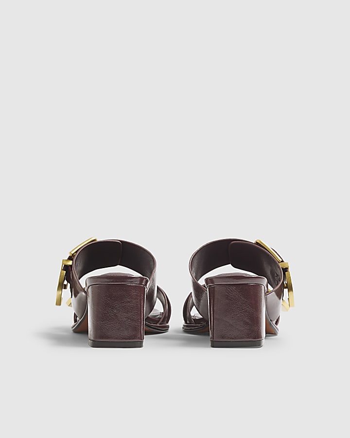 Red Double Buckle Mule Sandal