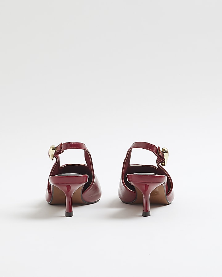 Red Slingback Court Heels