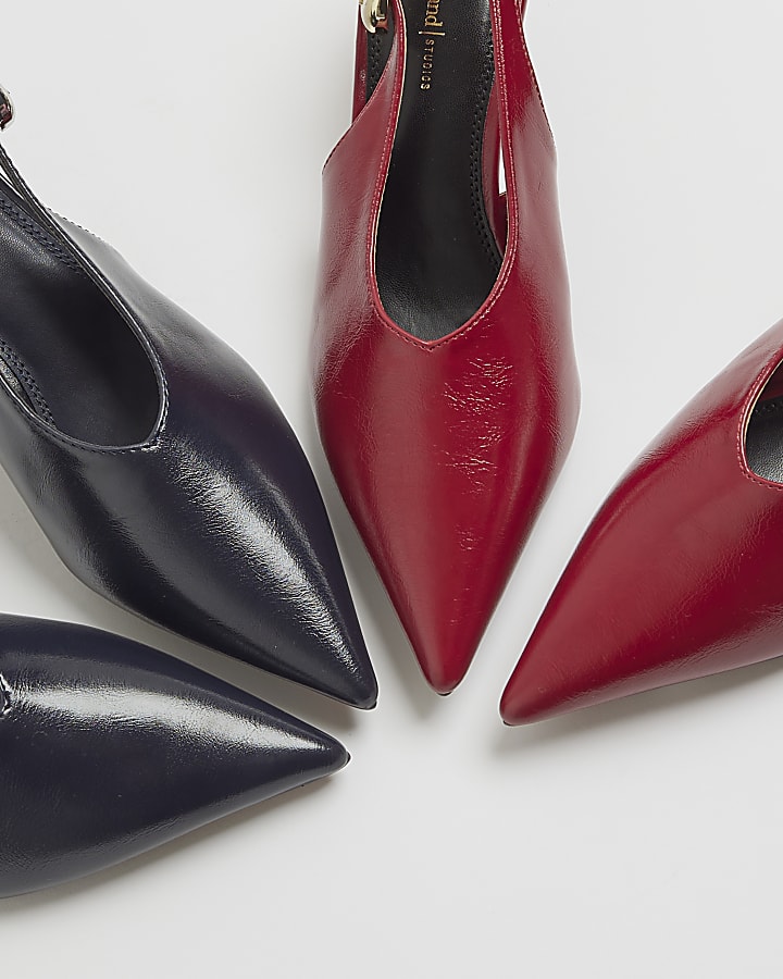 Red Slingback Court Heels