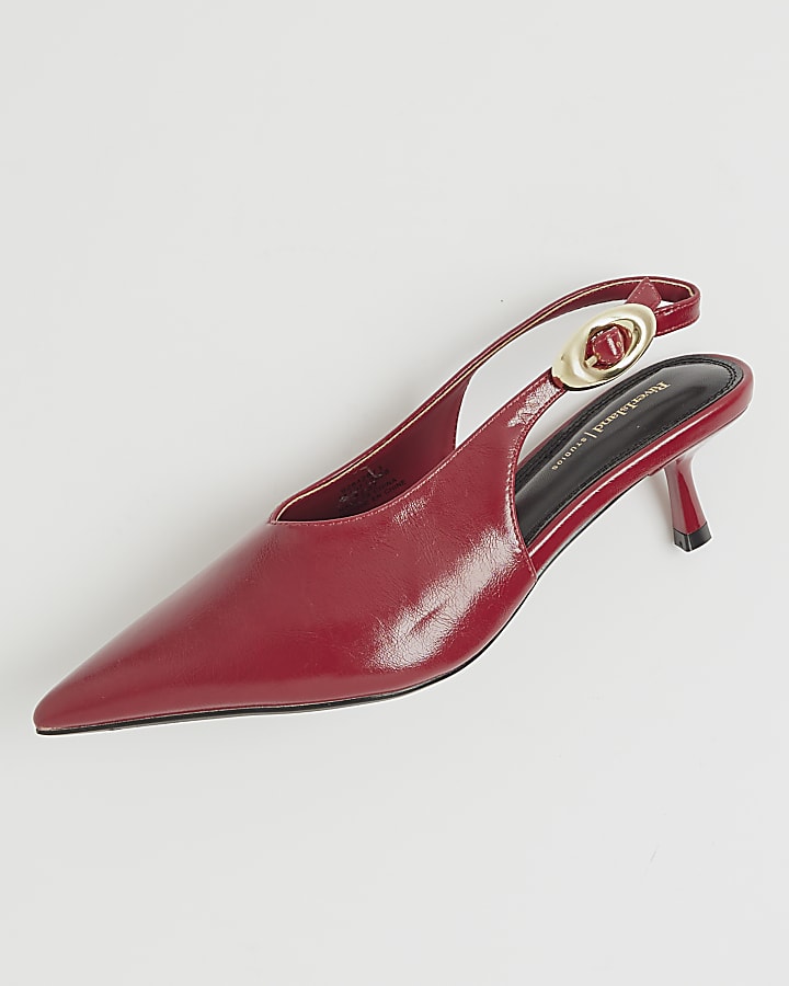Red Slingback Court Heels