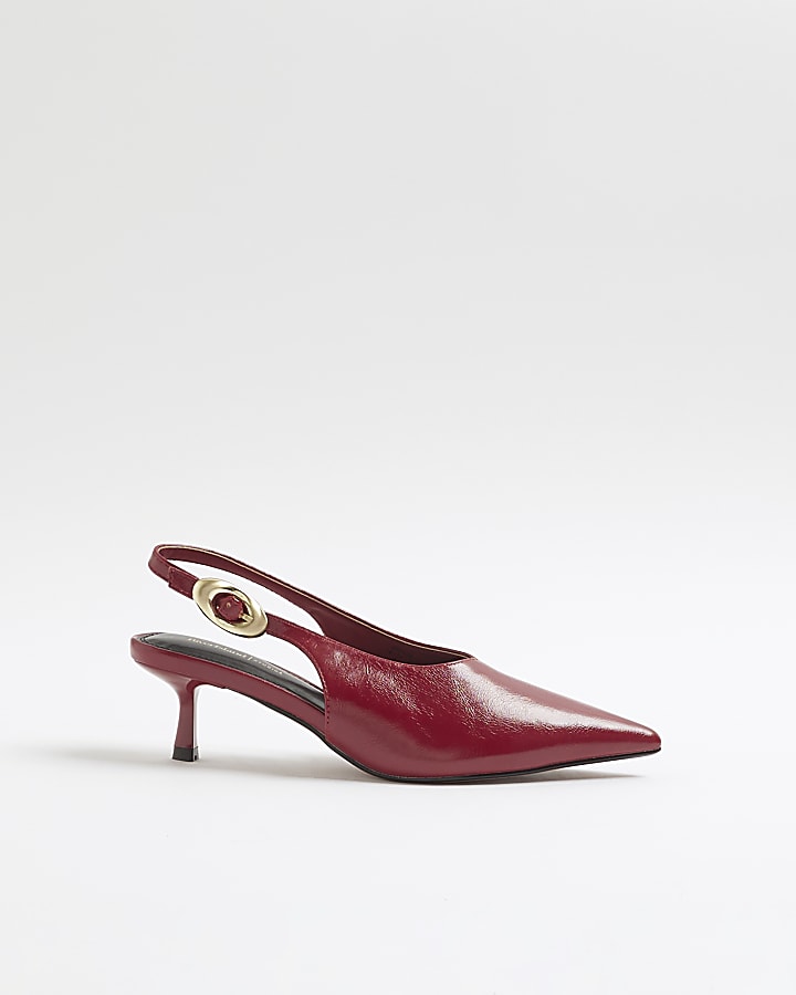 Red Slingback Court Heels