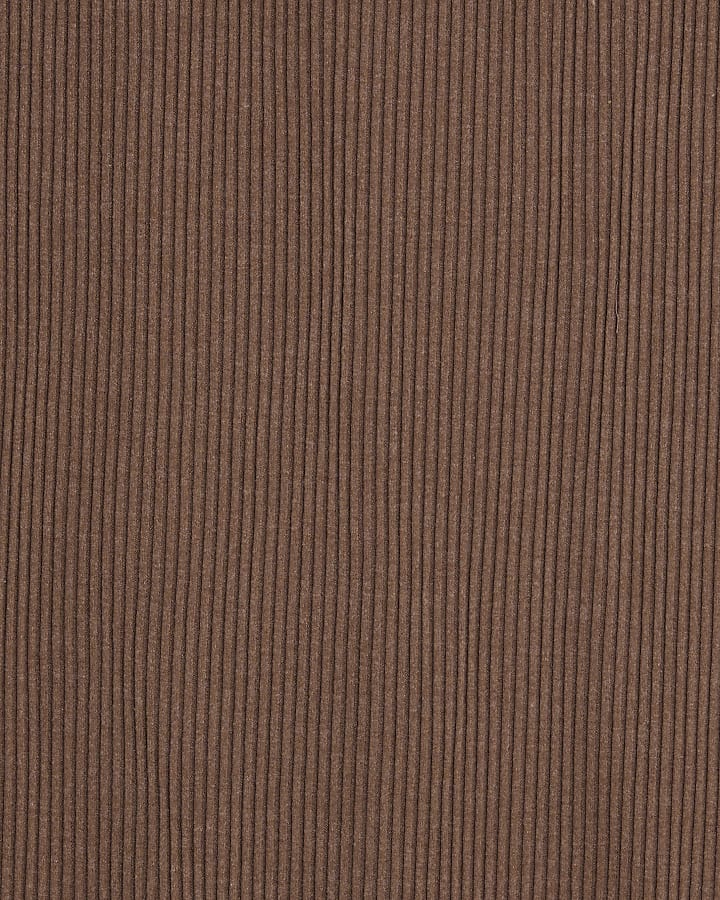 Brown Ribbed Midi Skirt