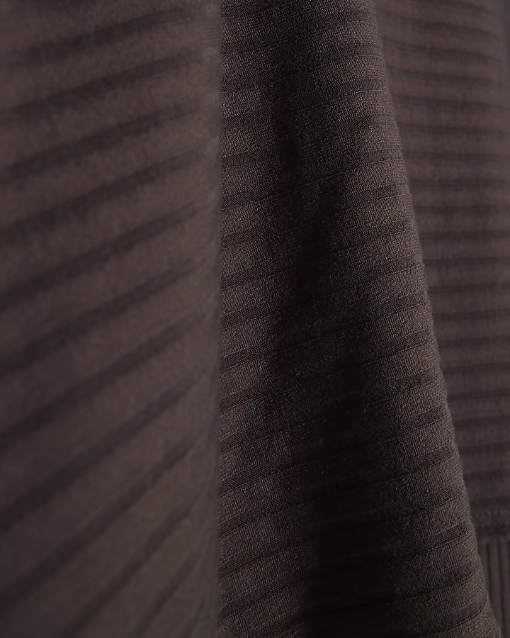 Brown Cape Midi Dress