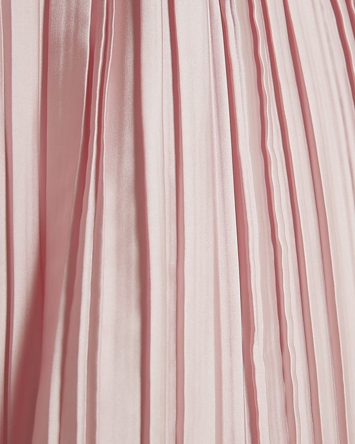 Pink Short Sleeve Pleated Hybrid T-shirt