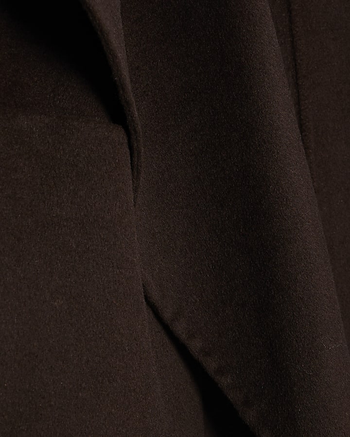 Brown Handmade Wool Blend Coat