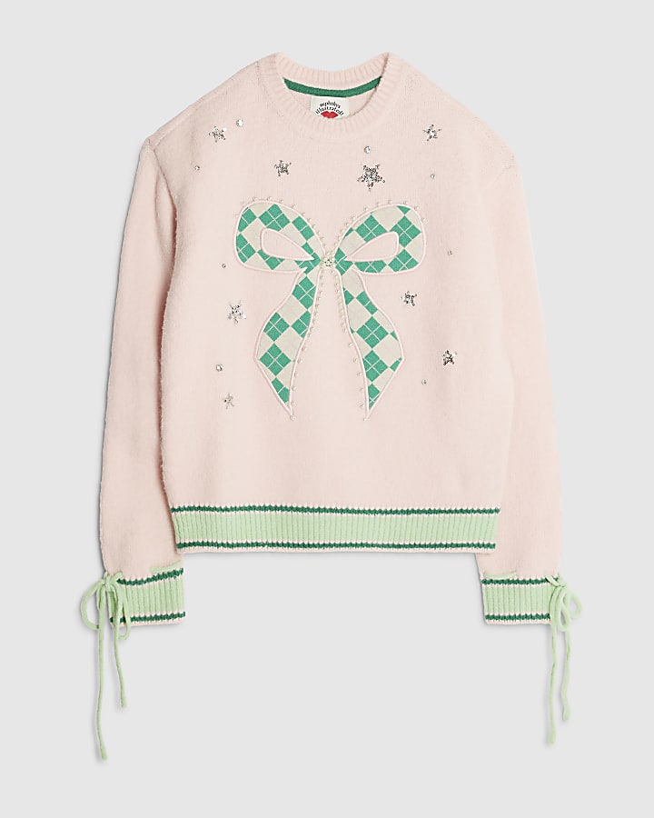 Nephthys Pink Bow Christmas jumper
