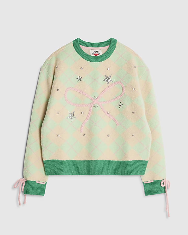 Nephthys Green Bow Christmas jumper