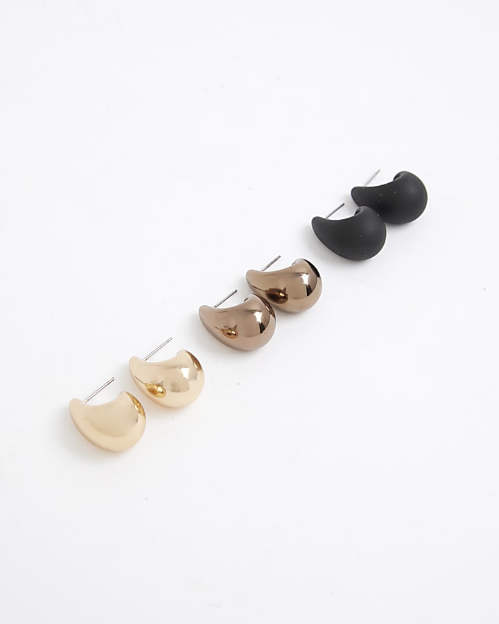 Multi Colour Dome Pack Of 3 Stud Earrings