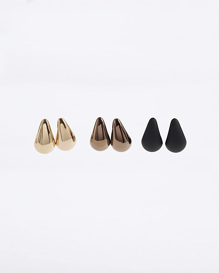 Multi Colour Dome Pack Of 3 Stud Earrings