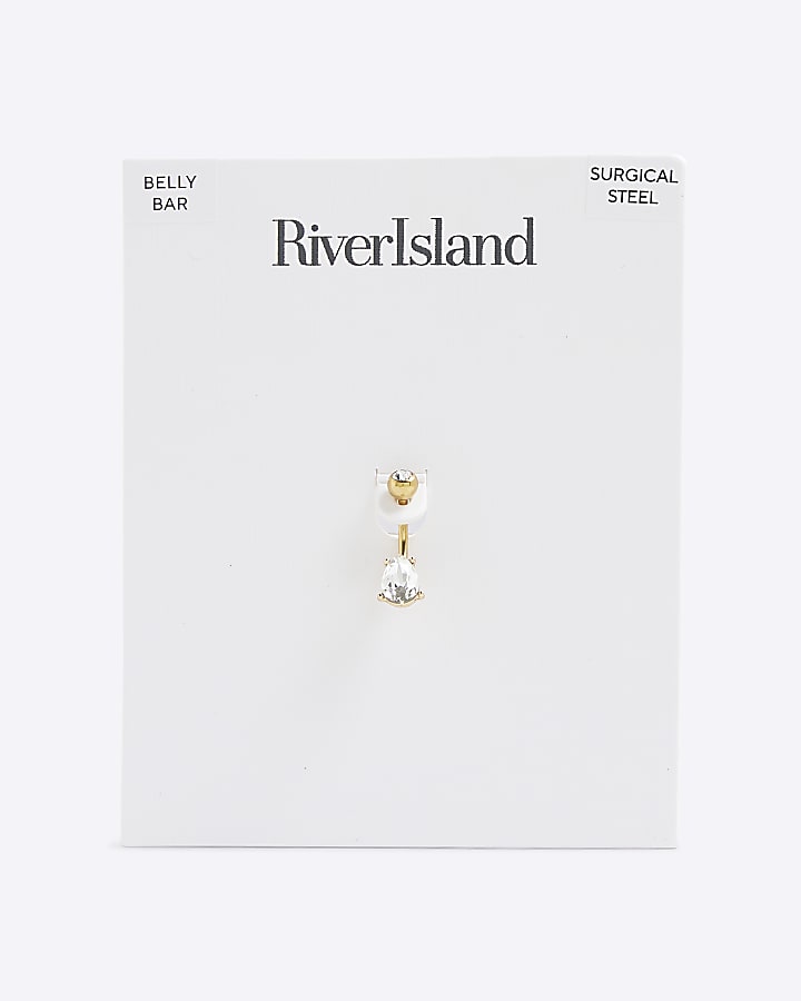 Gold Teardrop Belly Bar