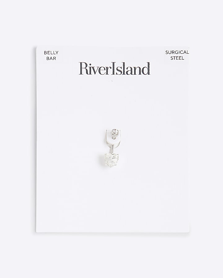 Silver Heart Belly Bar