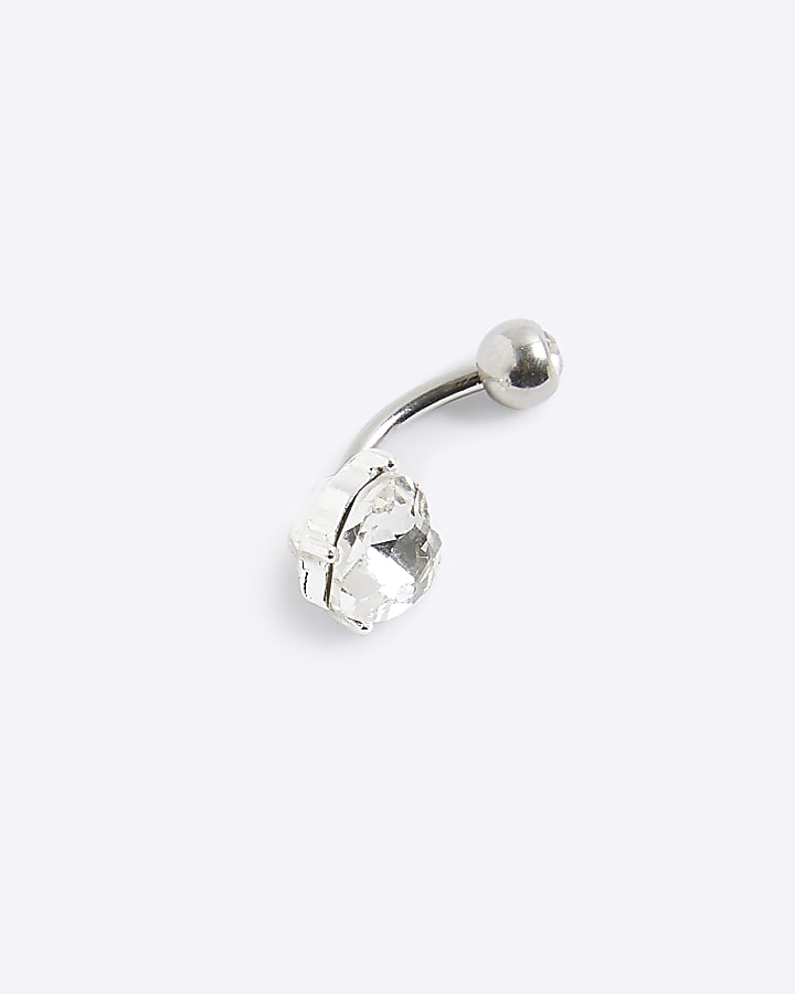 Silver Heart Belly Bar