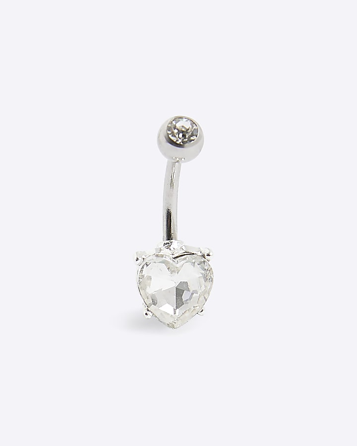 Silver Heart Belly Bar
