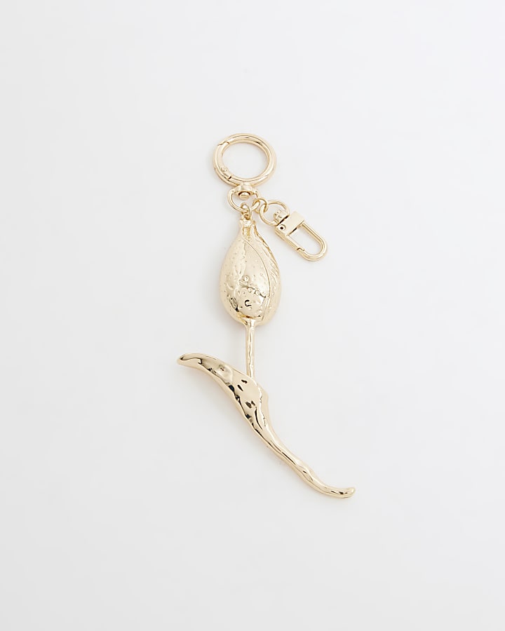 Gold Flower Bag Charm