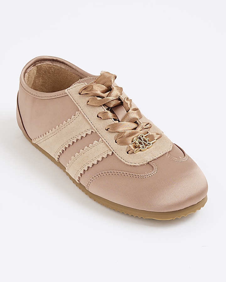 Pink  Lace Up Trainers