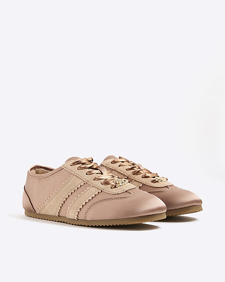 Pink  Lace Up Trainers