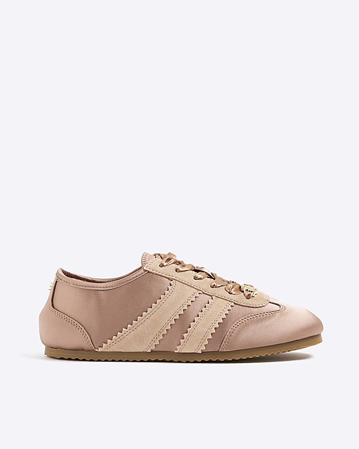 Pink  Lace Up Trainers