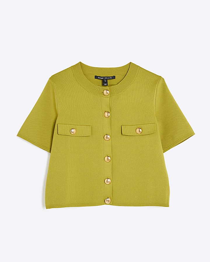 Green Military Pocket Detail T-shirt