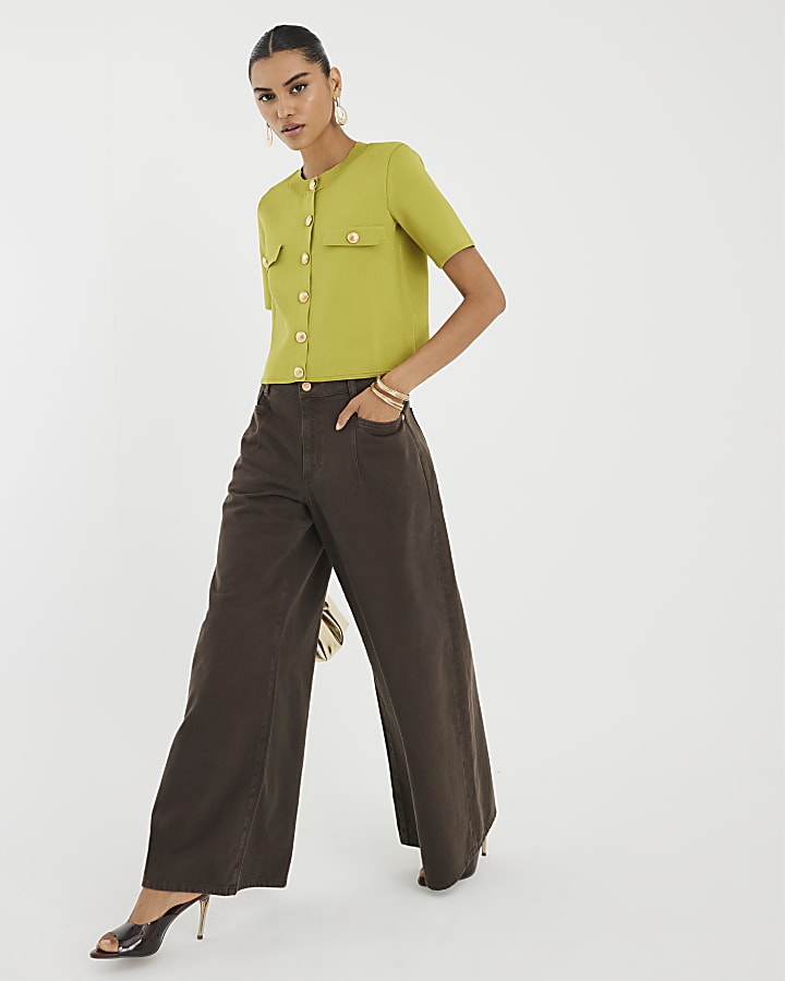 Green Military Pocket Detail T-shirt