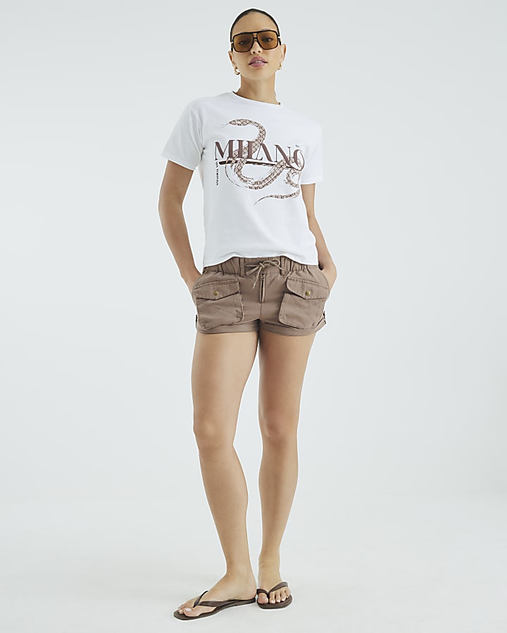 White Monogram Print Snake Baby T-shirt