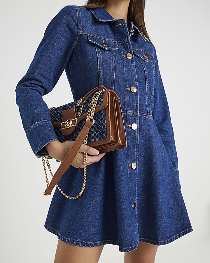 Blue Denim Long Sleeve Mini Dress