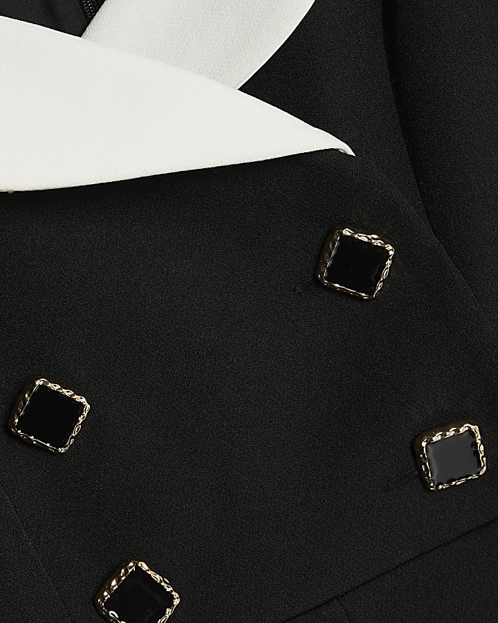 Black Contrast Tailored Playsuit