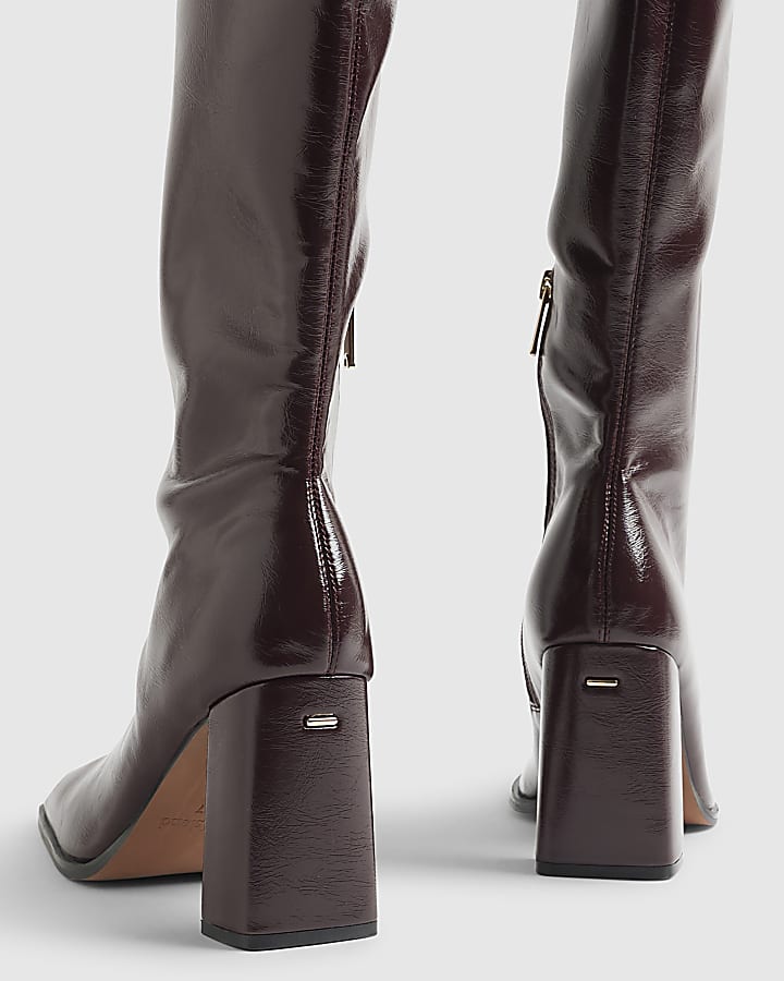 Red Knee High Boots