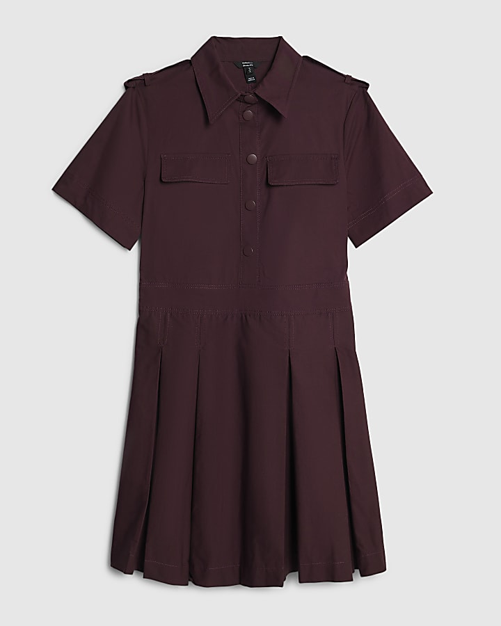 Red Utility Mini Dress