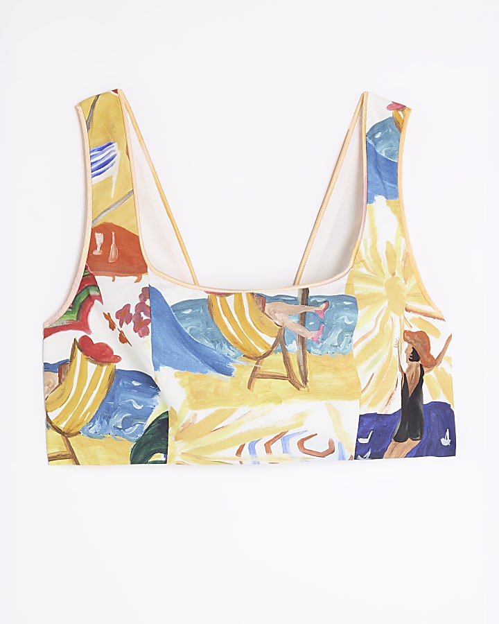 Multi Colour Graphic Print Bralette