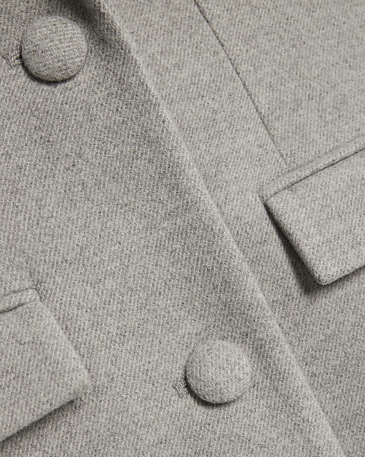 Grey 3D Flower Embellished Coat