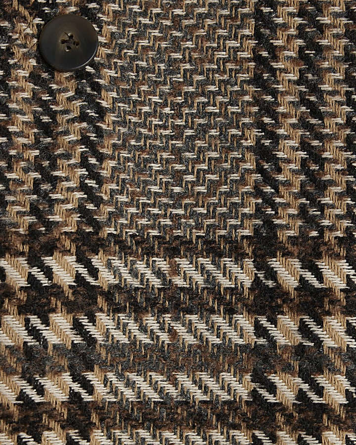 Brown Check Print Mini Skirt