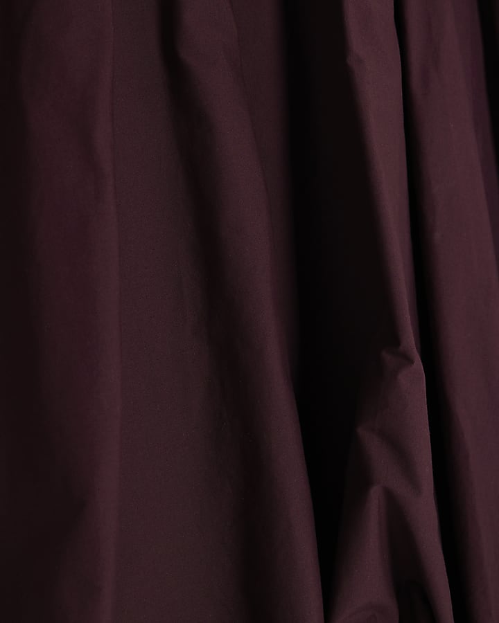 Purple Bubble Hem Midi Skirt