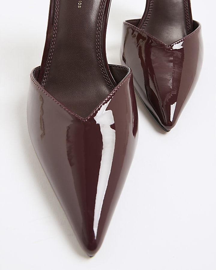 Red Patent Metal Court Heels