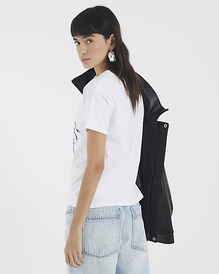 White Monogram Face T-Shirt
