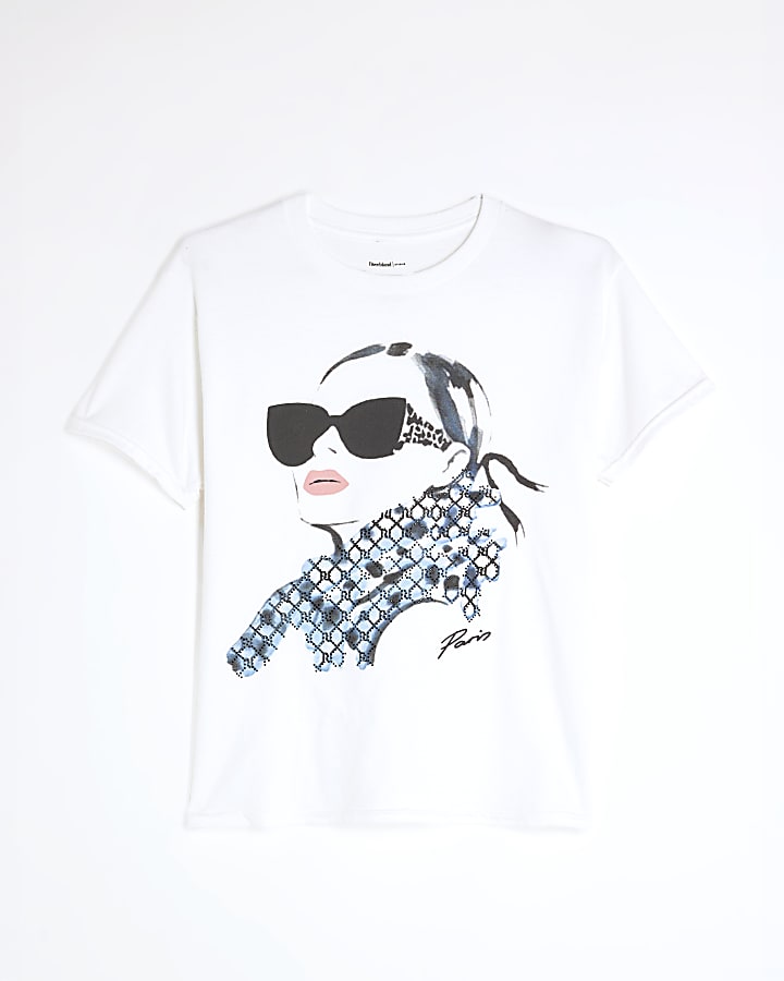 White Monogram Face T-Shirt