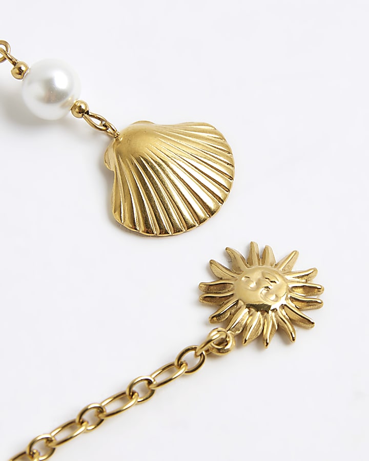 Gold Pack Of 2 Sun & Shell Bikini Charms