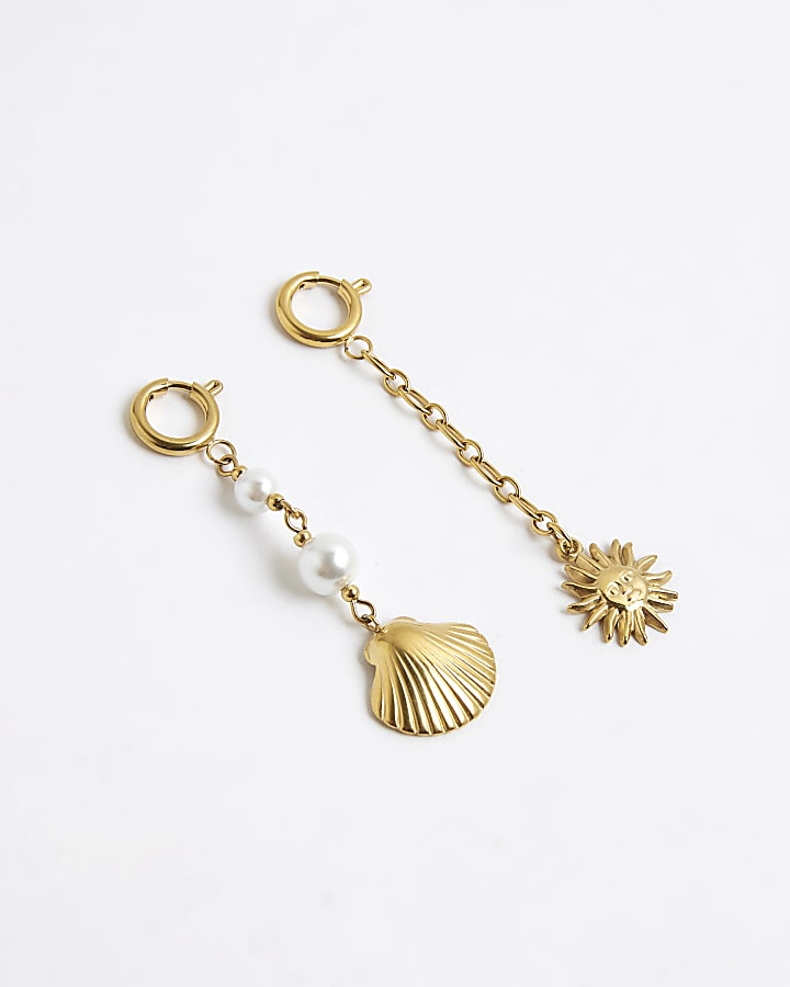 Gold Pack Of 2 Sun & Shell Bikini Charms