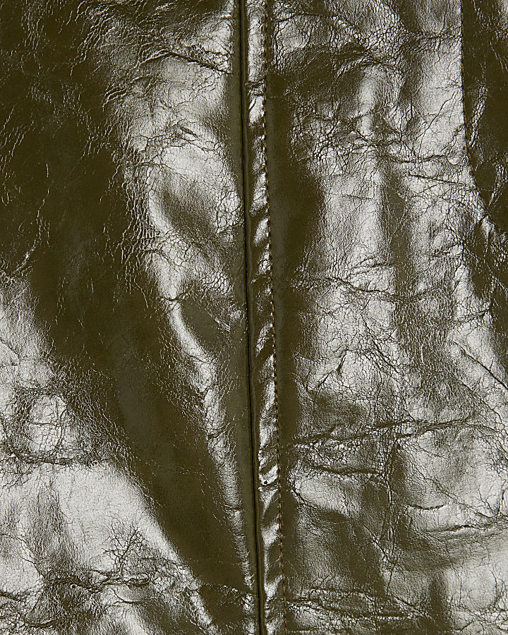 Green Faux Leather Mini Skirt