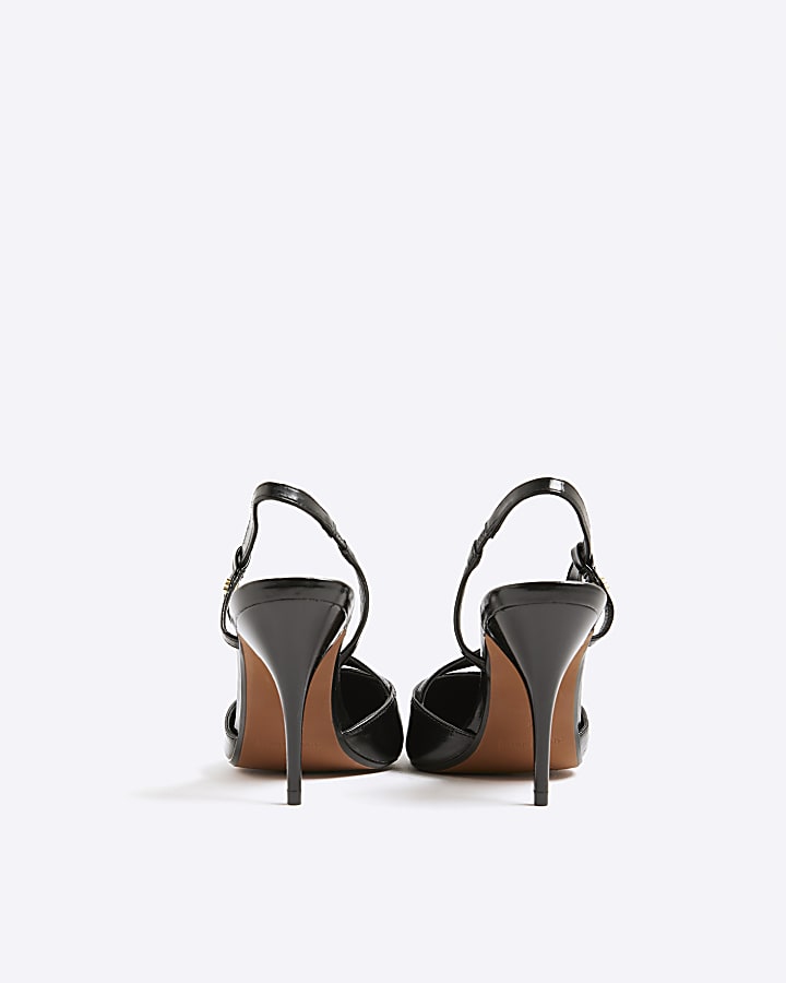 Black Strappy Court Heels